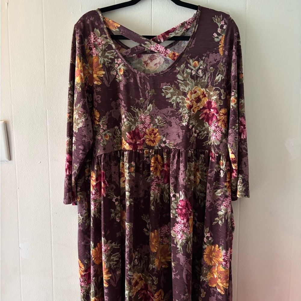 Elegant Floral Long Sleeve Dress